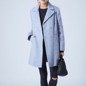 TOPSHOP | BABY BLUE FUZZY COAT Sz 6